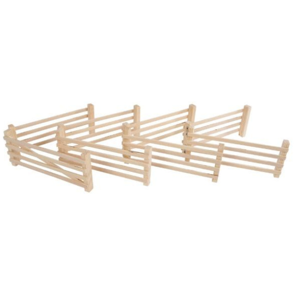 Girðing, viðar, 8stk, 1:24