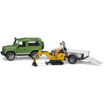 Jeppi, Land Rover m/kerru+gröfu, 1:16