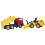 Vörubíll, Man TGA m/ gröfu, 1:16