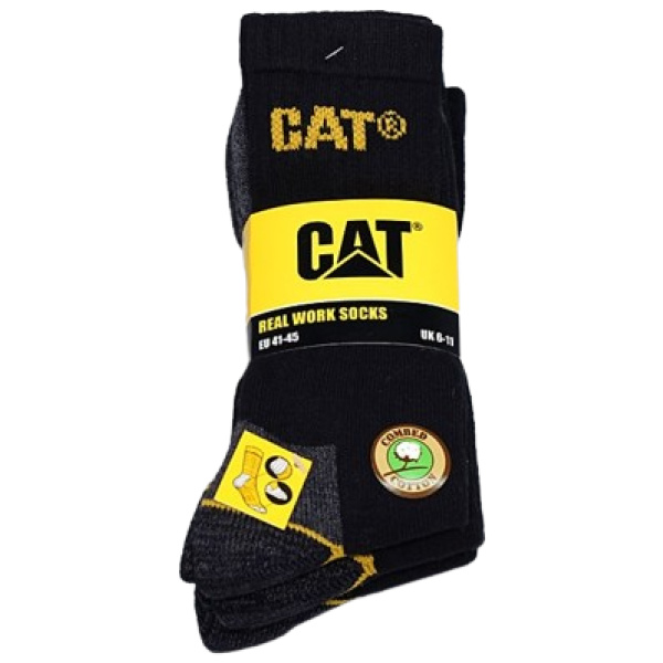 Sokkar, CAT, Real  Work, 3 pör, svartir