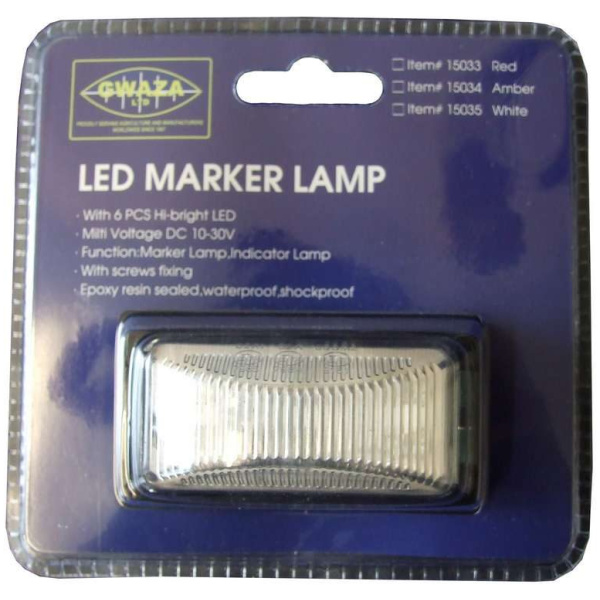 Hliðarljós, LED, hvítt, 12/24V