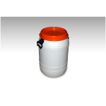 Plasttunna, 60L, hvít, m/appels. loki