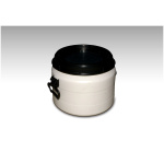 Plasttunna, 30L, hvít, m/svörtu loki