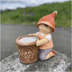 Garðpottur, Barn m.blómakörfu