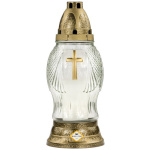 Leiðisljós m.krossi, 27 cm, 72 klst