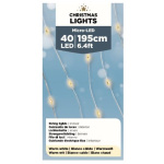 Ljósasería, 40 Micro-LED, WW, 195 cm#