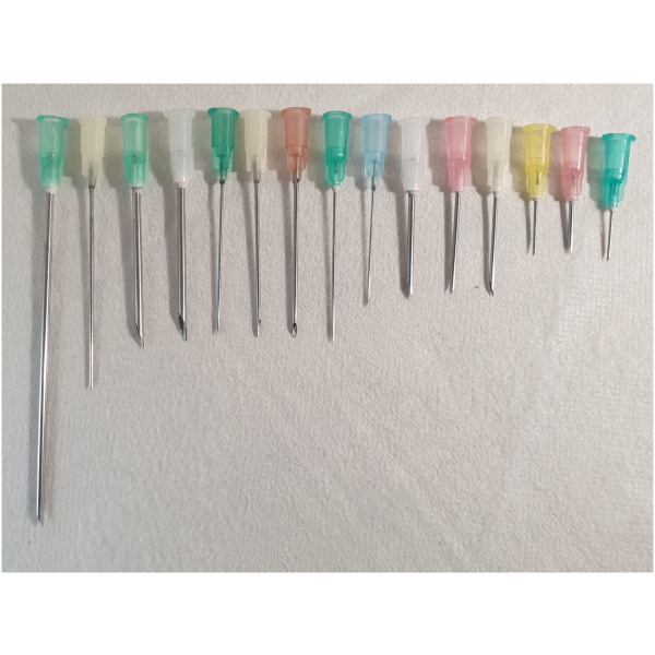 Nál, einnota, 16G, hvít, stutt, 2,5cm