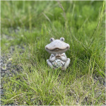 Garðstytta, Froskur, grár, sement