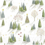 Servíettur, stórar, jólatré