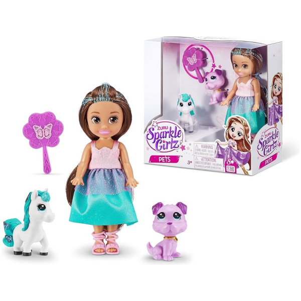 Zuru Sparkle dúkka m.einhyrningi og kisu