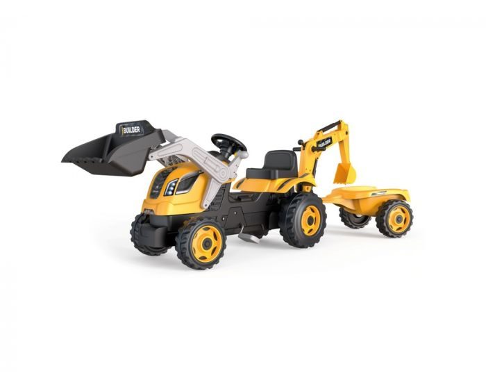 864714.jpg Smoby Gulur Traktor m. kerru og 2 skóflu - Image 1