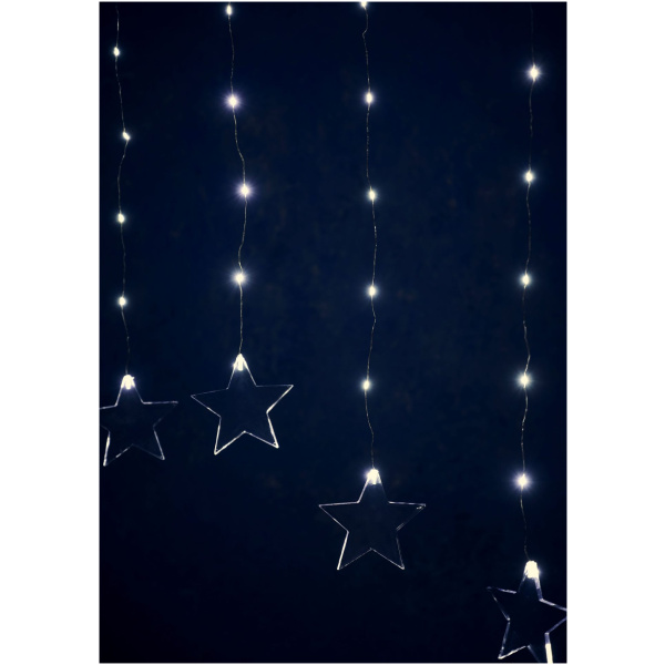 Ljósasería, stjörnu m/timer, 47 LED, Day