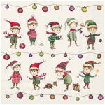 Servíettur, stórar, vinnuálfar