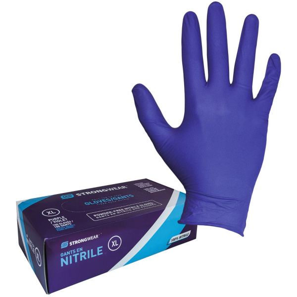 Hanskar, nítríl, Strongwear, Fjólubláir