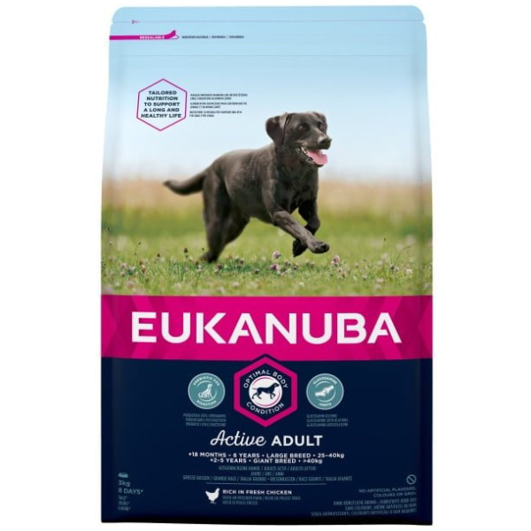 Hundamatur, Euka, Adult, Large, 3kg
