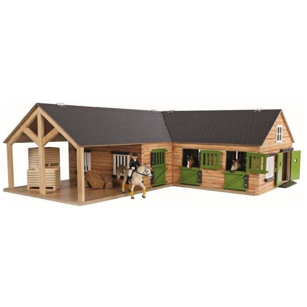 Hesthús m/3 stíum og hlöðu, 1:24