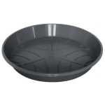 Skál undir blómapott, plast, 21cm, grá