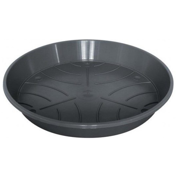 Skál undir blómapott, plast, 12cm, grá