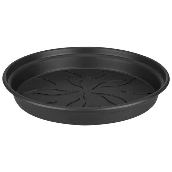 Skál undir blómaker, plast, 25cm, svört