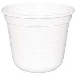 Blómapottur, plast, 16cm, Hvítur