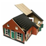 Fjós, 77x57x32cm, 1:32