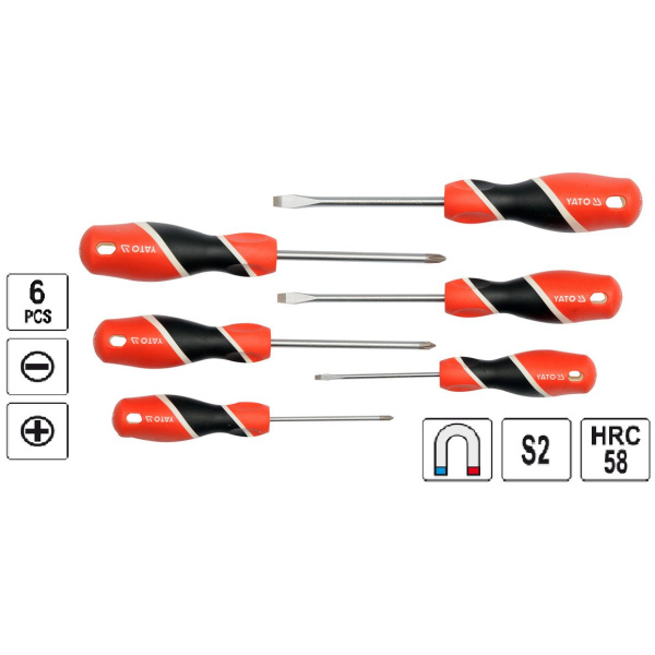 Skrúfjárnasett, 6stk,