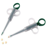 Sprauta fyrir töflur, græn/glær