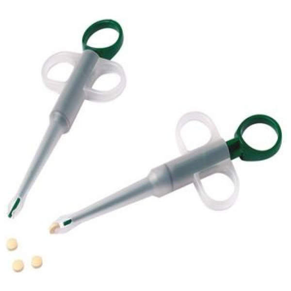 Sprauta fyrir töflur, græn/glær