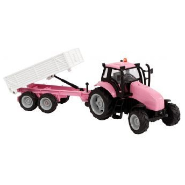 Dráttarvél m/trailer, bleik