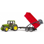 Dráttarvél, John Deere, m/vagn, 1:16