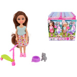 Dúkka m.gæludýr og hjól