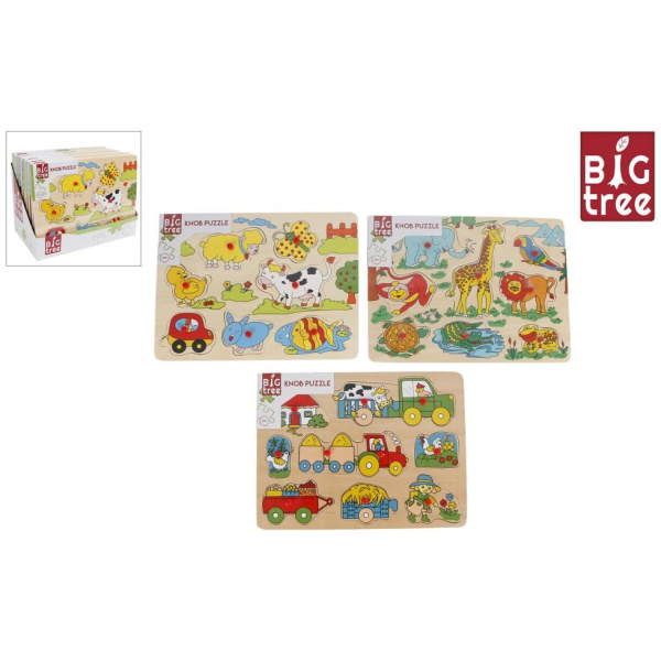 Púsl, dýr og bílar, BigTree, 3tegundir