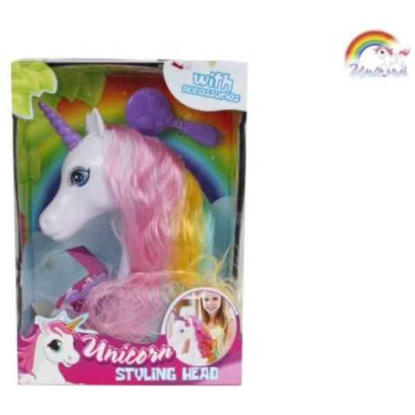 Hárgreiðsluhaus, einhyrninga, 25cm