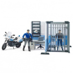 Lögreglustöð m/mótorhjól+karla, 1:16